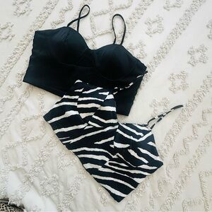Bundle Black and Zebra Padded Tops